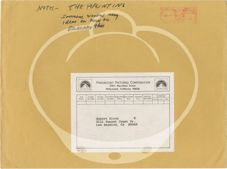 Original gathering of typescript notes, detailing a 1976 meeting to discuss a television adaptation of Shirley Jackson's "The Haunting of Hill House"