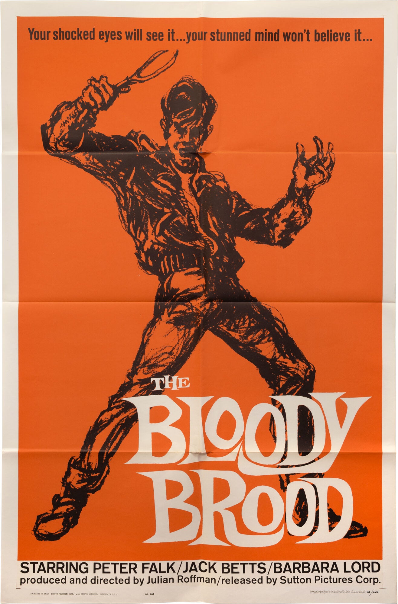 Julian Roffman The Bloody Brood | Barbara Lord Peter Falk, Jack Betts, Julian Roffman