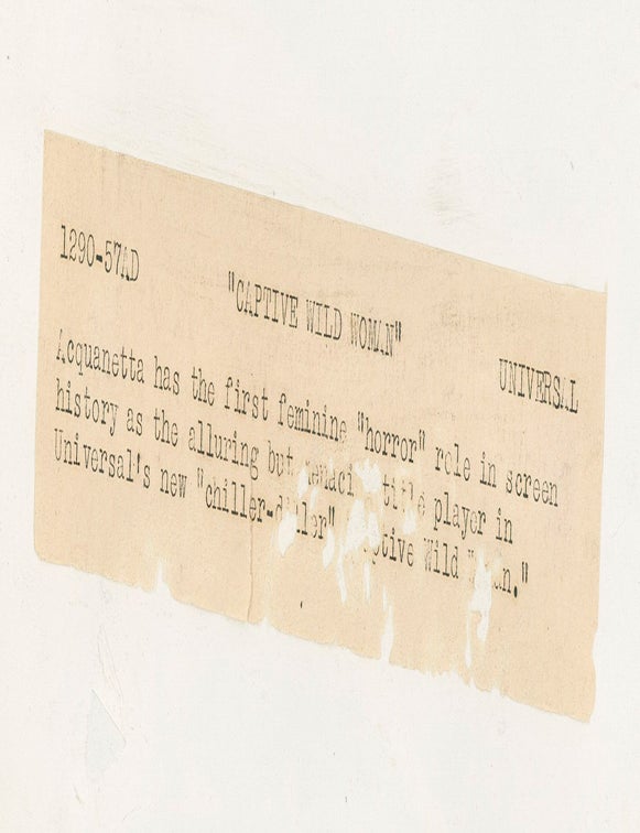 Collection of 13 original publicity photographs of Acquanetta, one inscribed by the actress on the verso