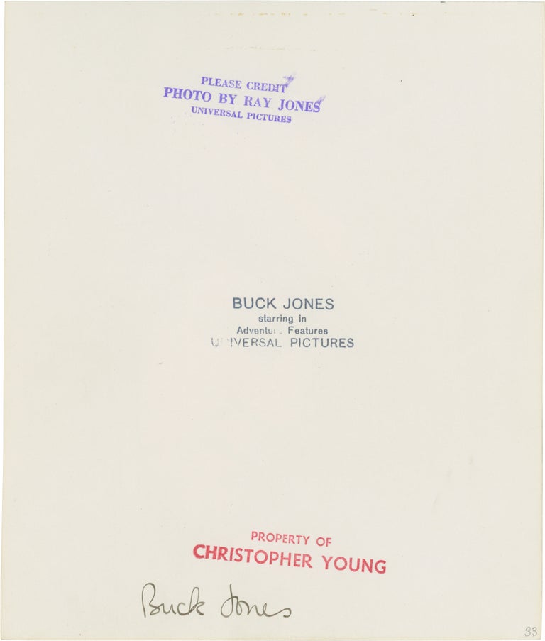 Original portrait photograph of Buck Jones by photographer Ray Jones, 1935