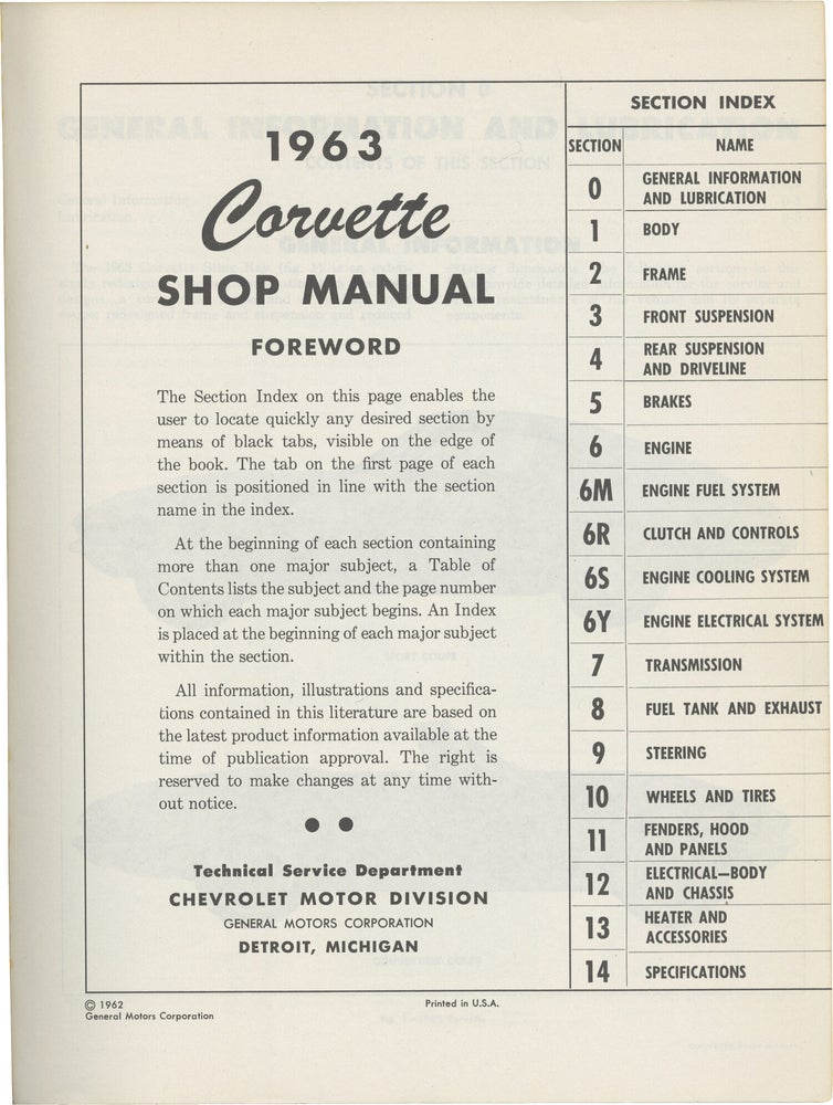 1963 Corvette Shop Manual