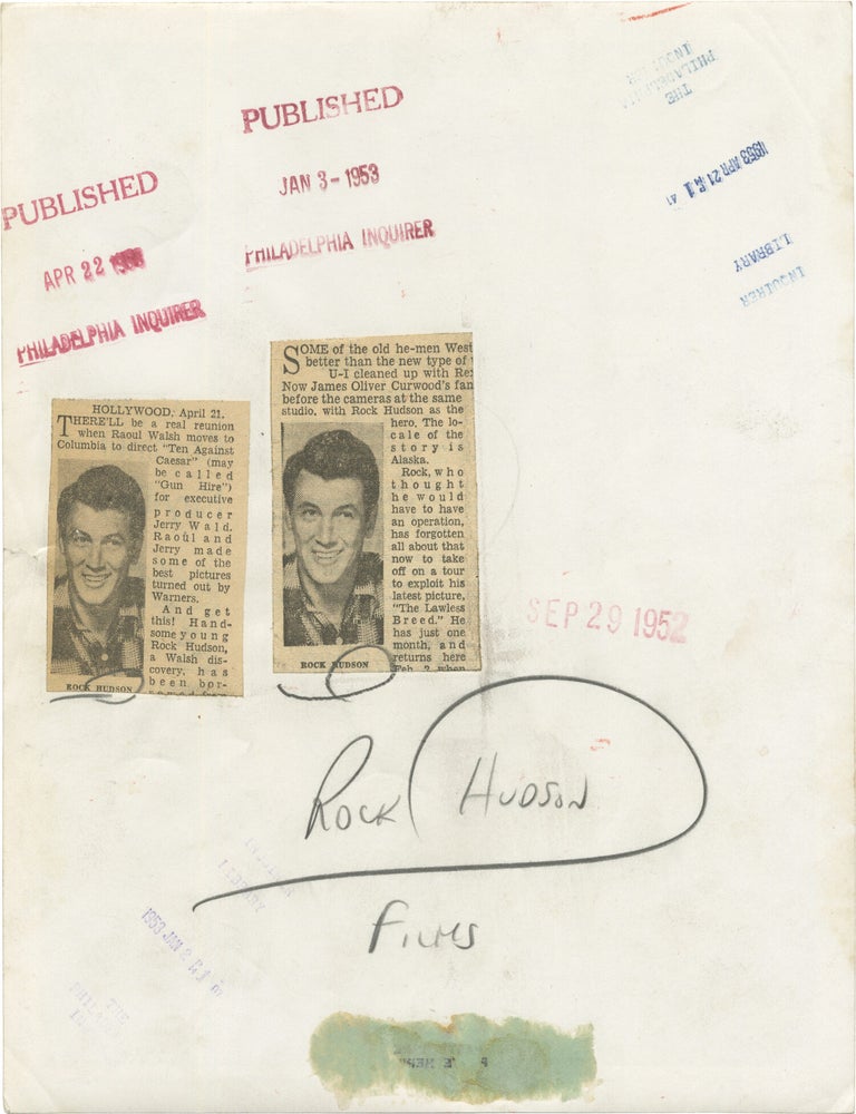 Original publicity photograph of Rock Hudson