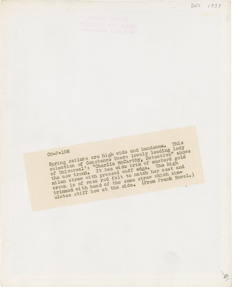 Two original publicity photographs of Constance Moore by photographer Ray Jones, 1939