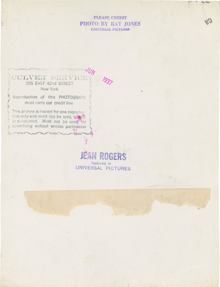 Four original publicity photographs of Jean Rogers, circa 1937