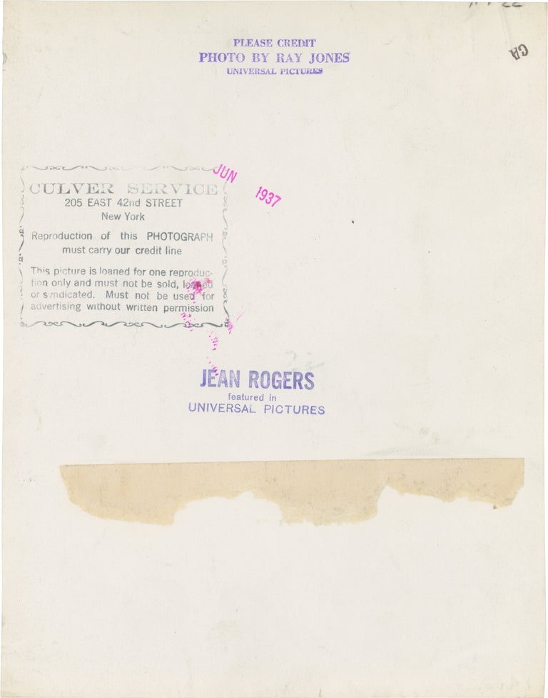 Four original publicity photographs of Jean Rogers, circa 1937