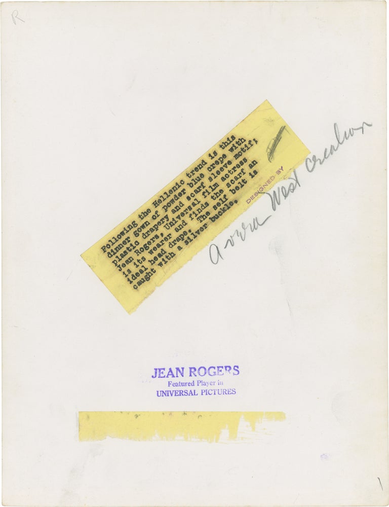 Four original publicity photographs of Jean Rogers, circa 1937
