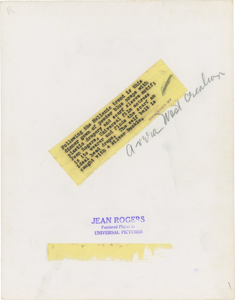 Four original publicity photographs of Jean Rogers, circa 1937