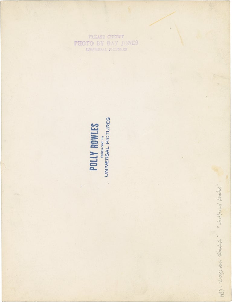 Two original publicity photographs of Polly Rowles, one inscribed by Rowles, circa 1937