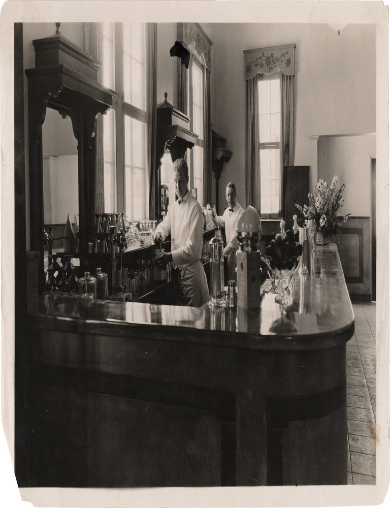 Book #165568] Original photograph of a soda fountain in Universal City, circa 1930s. Universal...