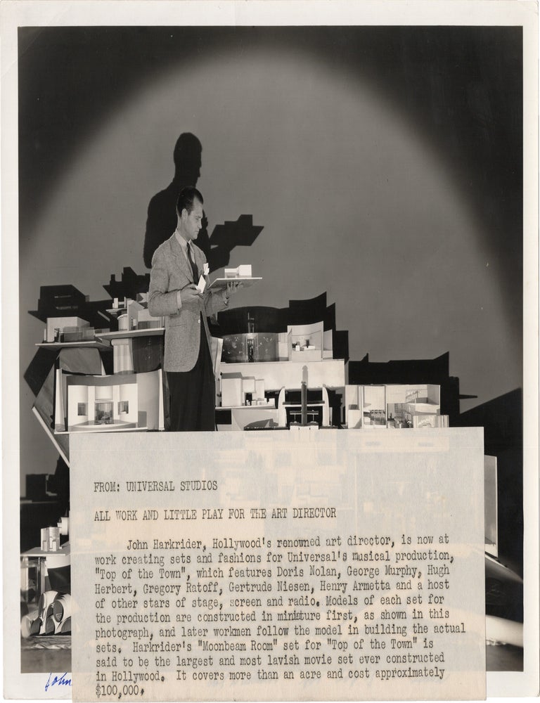 Book #165576] Original photograph of Universal Studios art director John Harkrider. Universal...