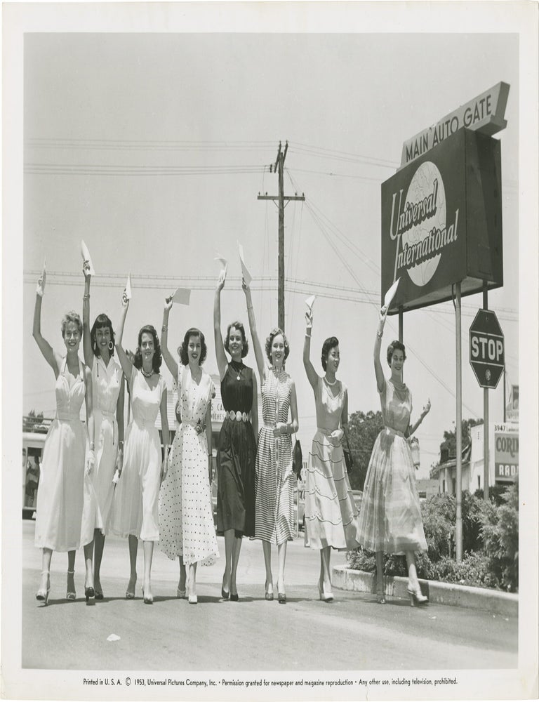 Book #165587] Original photograph of Miss Universe contestants, 1953. Universal Pictures, Miss...