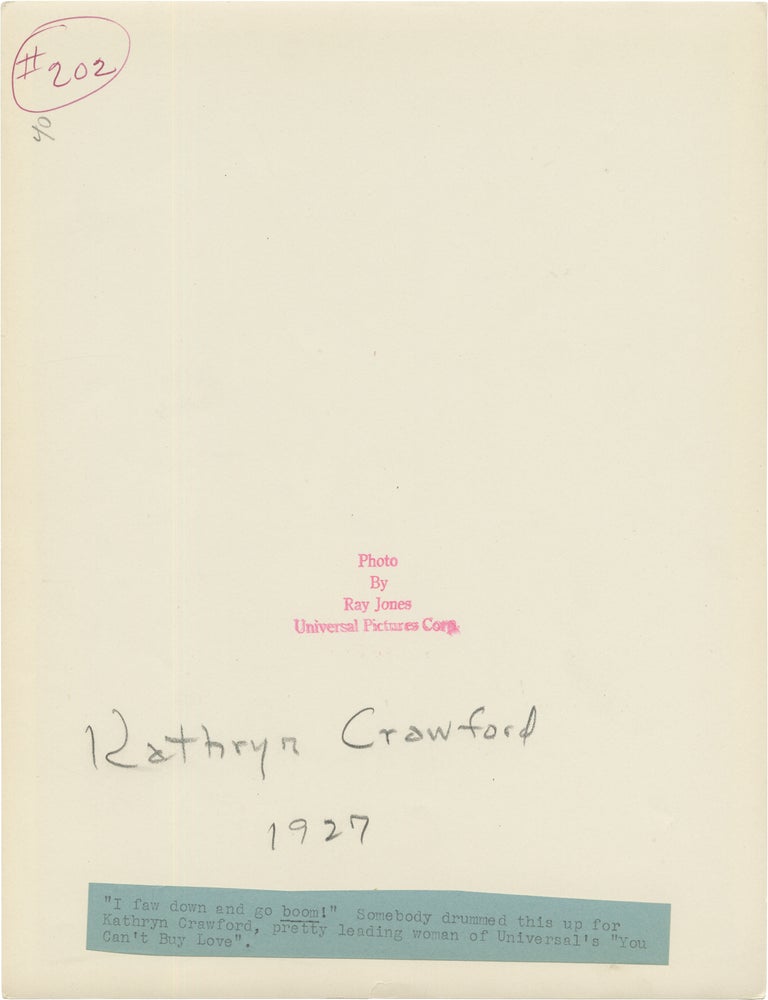 Two original publicity photographs of Kathryn Crawford by photographer Ray Jones, 1929-1930
