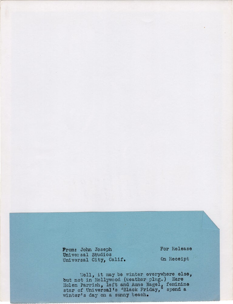 Original photograph of Helen Parrish and Anne Nagel