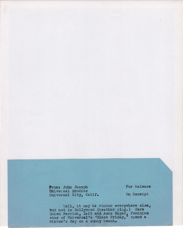 Original photograph of Helen Parrish and Anne Nagel