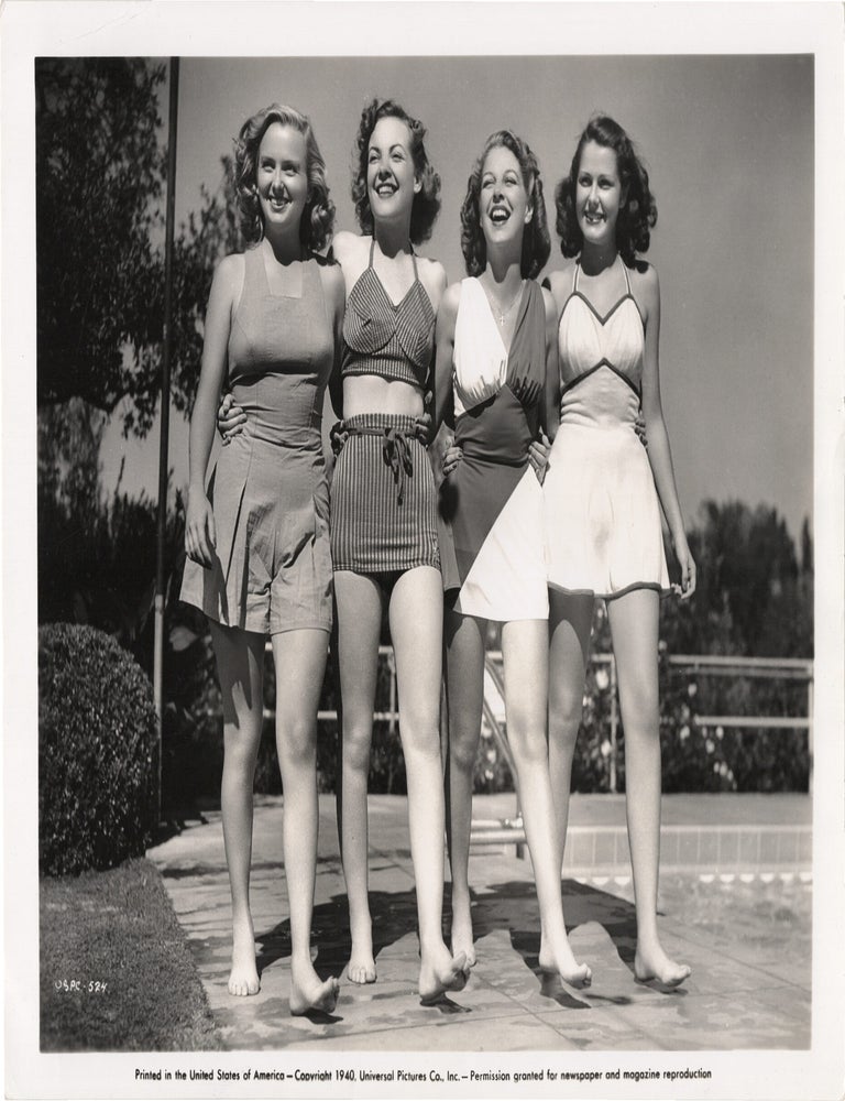 Original photograph of Jeanne Kelly, Anne Nagel, Helen Parrish, and Kay Leslie in swimsuits