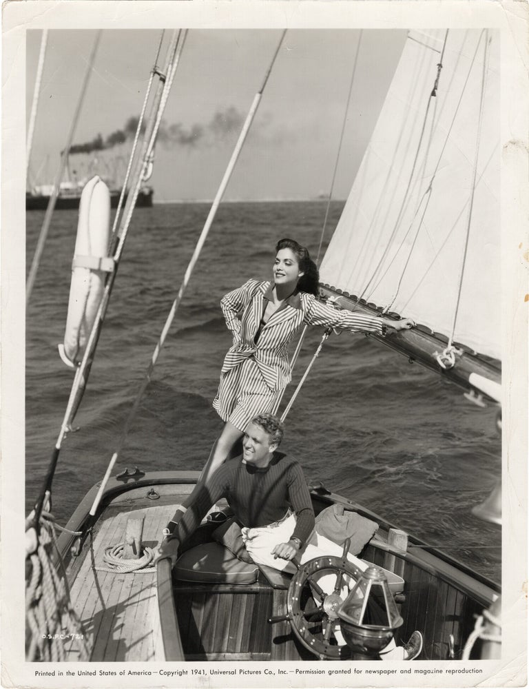 Book #165664] Original photograph of Carol Bruce and Robert Stack at sea. Robert Stack Carol...