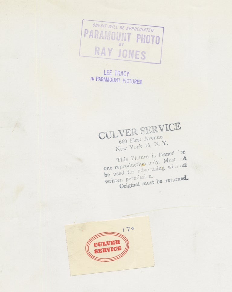 Two original portrait photographs of Lee Tracy by photographer Ray Jones, circa 1934