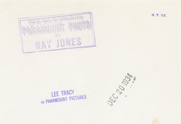 Two original portrait photographs of Lee Tracy by photographer Ray Jones, circa 1934