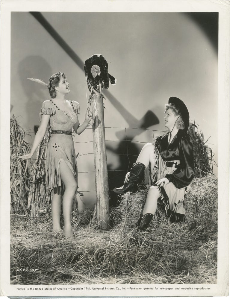 Book #165994] Two original Thanksgiving publicity photographs of Marie McDonald and Elaine Morey....