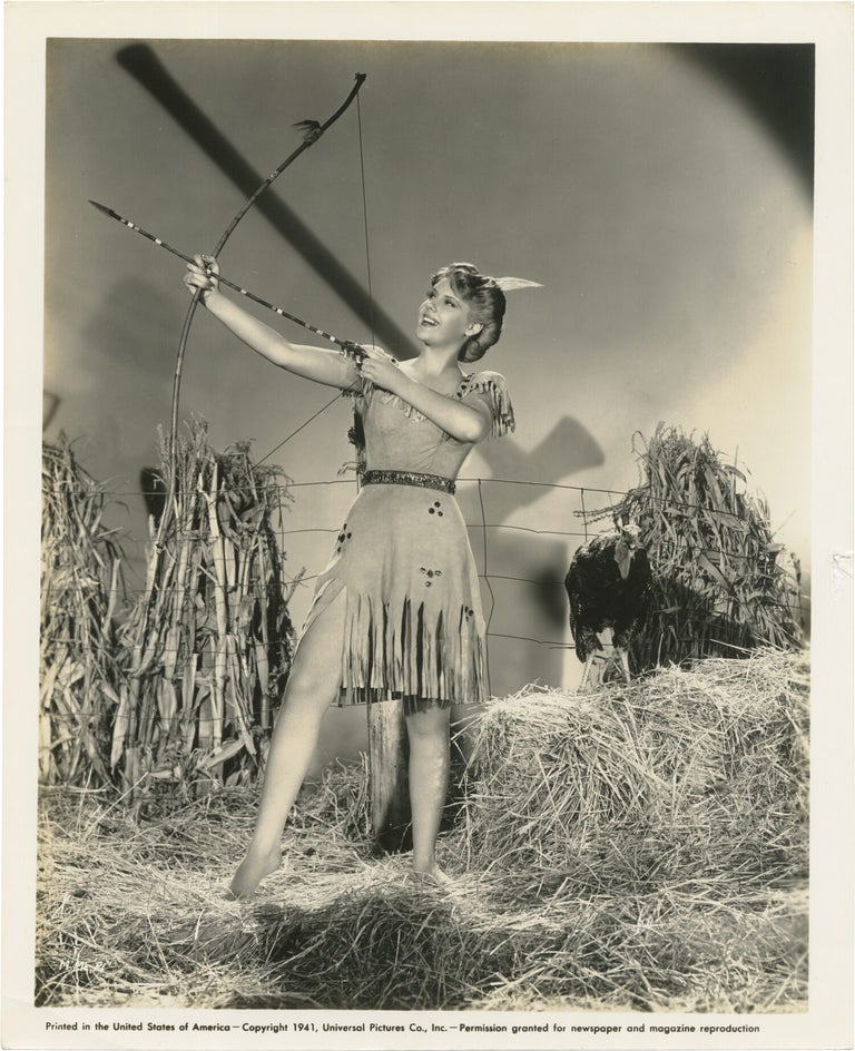 Two original Thanksgiving publicity photographs of Marie McDonald and Elaine Morey