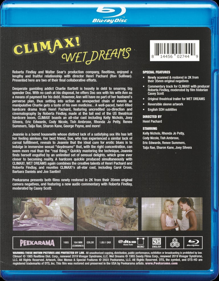 Climax! + Wet Dreams (1985) Blu-ray with slipcover