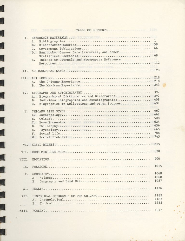La Raza: A Selective Bibliography of Library Resources