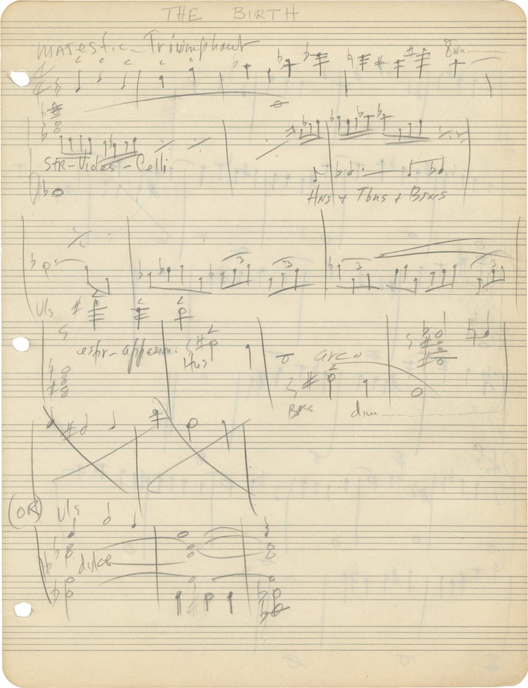Archive of two binders of handwritten music notations, notes and essays belonging to George Greeley, circa 1945-1946