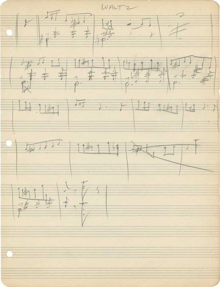 Archive of two binders of handwritten music notations, notes and essays belonging to George Greeley, circa 1945-1946