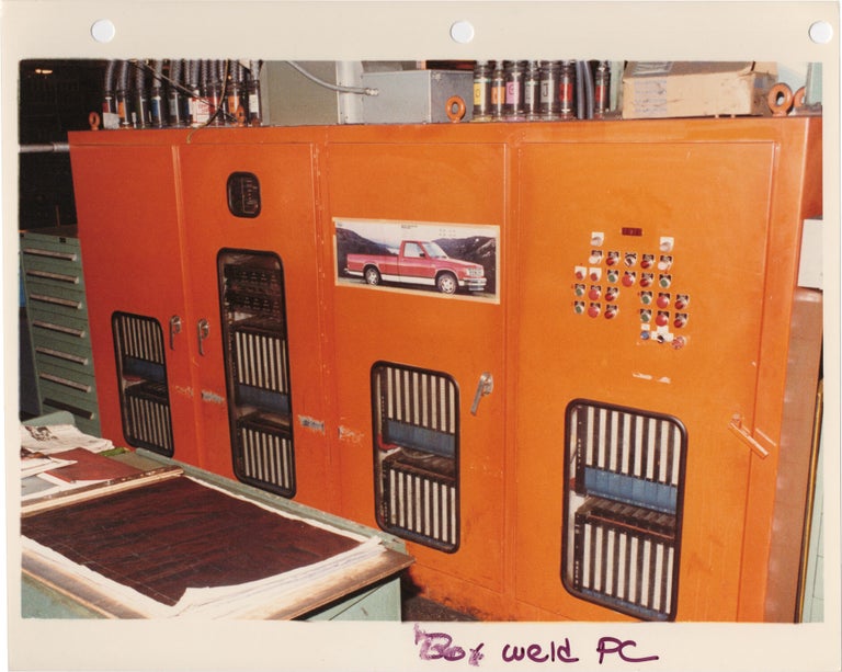 Archive of 90 original photographs of a General Motors assembly line producing the S-10 Blazer and S-15 Jimmy in 1983, the first compact sport utility vehicles