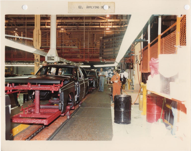 Archive of 90 original photographs of a General Motors assembly line producing the S-10 Blazer and S-15 Jimmy in 1983, the first compact sport utility vehicles