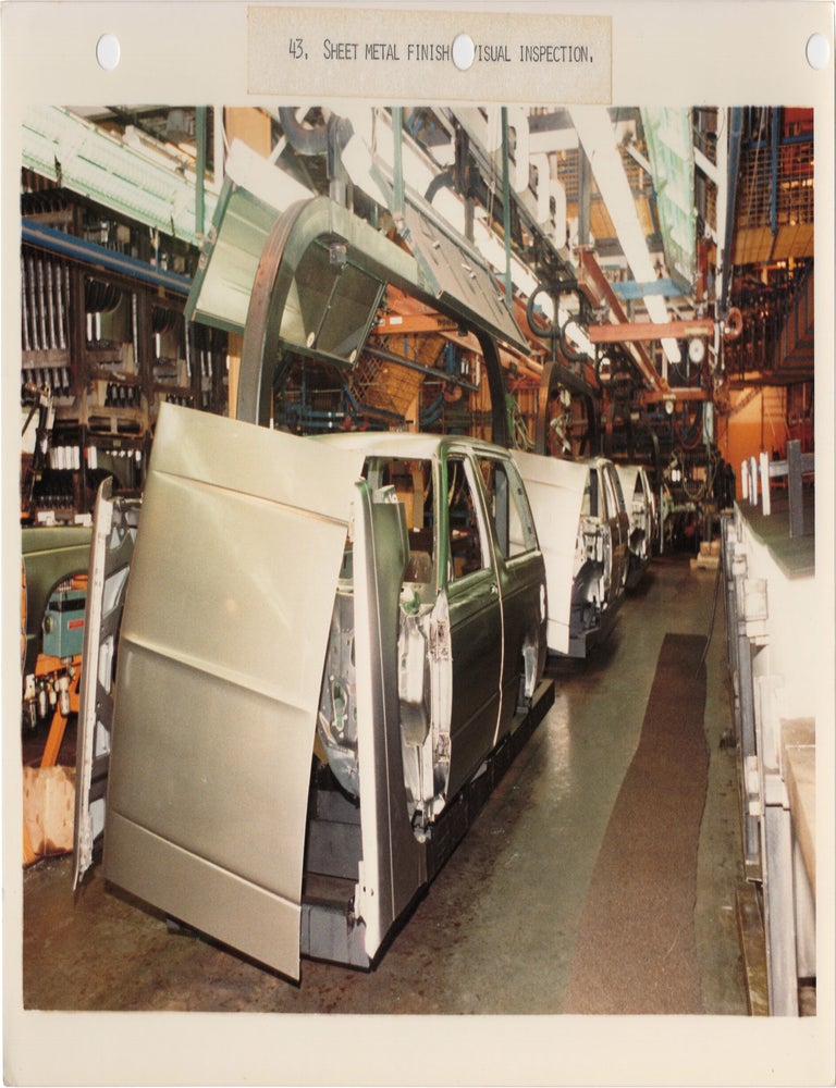 Archive of 90 original photographs of a General Motors assembly line producing the S-10 Blazer and S-15 Jimmy in 1983, the first compact sport utility vehicles