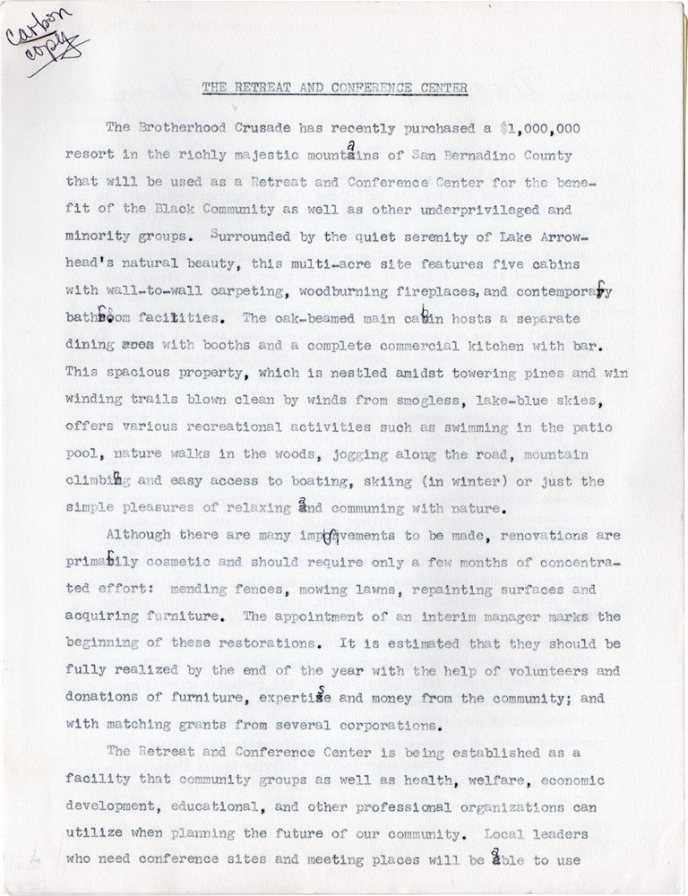 Archive of material relating to Danny Bakewell and the Brotherhood Crusade, circa mid 1980s