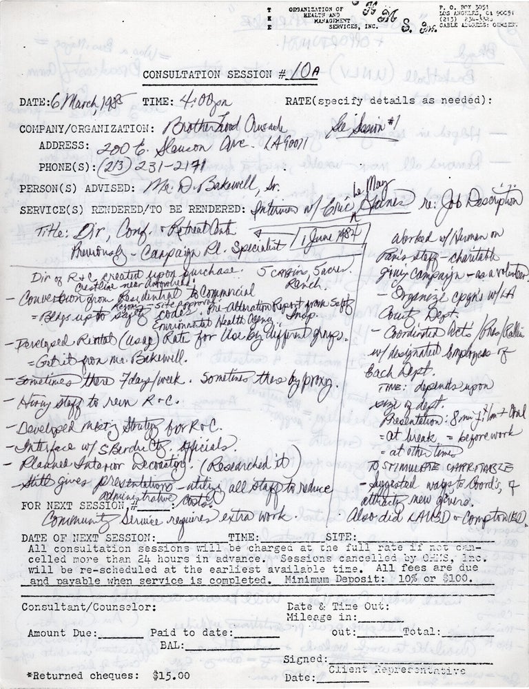 Archive of material relating to Danny Bakewell and the Brotherhood Crusade, circa mid 1980s