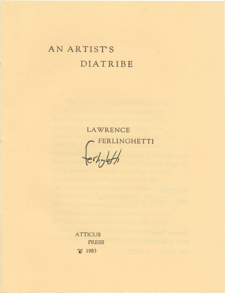 An Artist's Diatribe