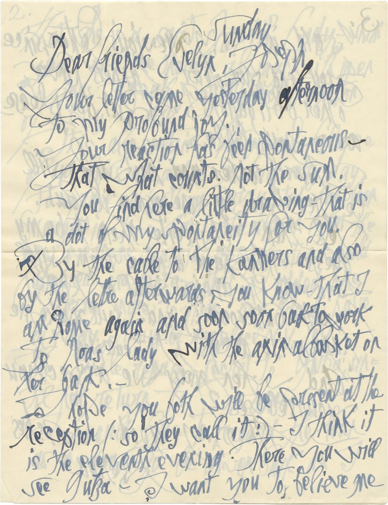 Small archive of material relating to Bernard Reder, including seven Manuscript and Typed Letters from Reder, and a First Edition of John I.H. Baur's monograph on Reder