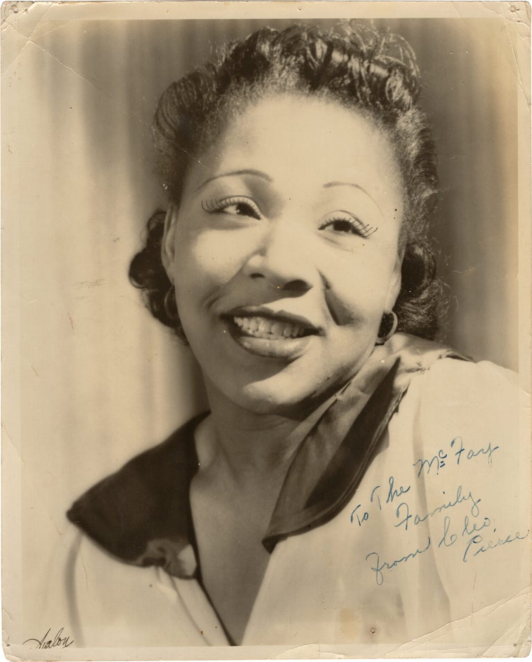 Archive of nearly 150 photographs of jazz, blues, and popular music performers, including 50 INSCRIBED photographs, as well as a handful of personal photographs, belonging to jazz drummer and bandleader "Monk" McFay, circa 1930s through 1950s
