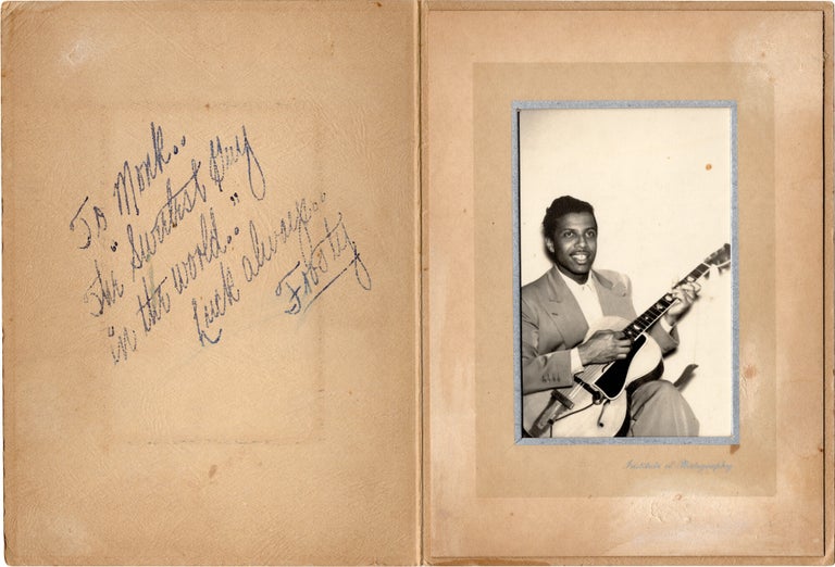 Archive of nearly 150 photographs of jazz, blues, and popular music performers, including 50 INSCRIBED photographs, as well as a handful of personal photographs, belonging to jazz drummer and bandleader "Monk" McFay, circa 1930s through 1950s