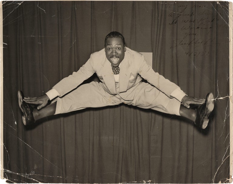 Archive of nearly 150 photographs of jazz, blues, and popular music performers, including 50 INSCRIBED photographs, as well as a handful of personal photographs, belonging to jazz drummer and bandleader "Monk" McFay, circa 1930s through 1950s