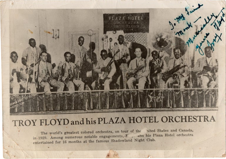 Archive of nearly 150 photographs of jazz, blues, and popular music performers, including 50 INSCRIBED photographs, as well as a handful of personal photographs, belonging to jazz drummer and bandleader "Monk" McFay, circa 1930s through 1950s