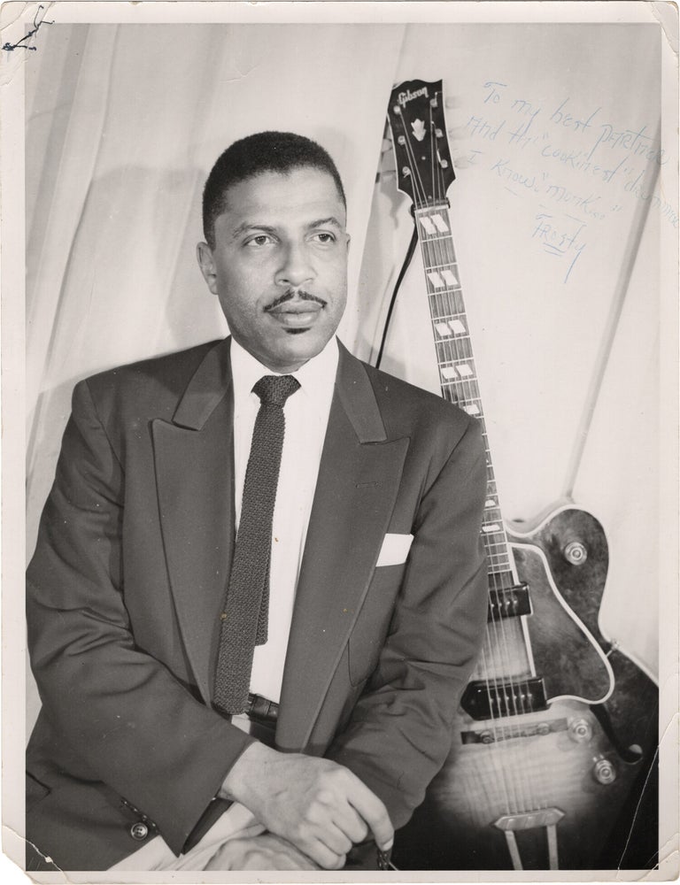 Archive of nearly 150 photographs of jazz, blues, and popular music performers, including 50 INSCRIBED photographs, as well as a handful of personal photographs, belonging to jazz drummer and bandleader "Monk" McFay, circa 1930s through 1950s