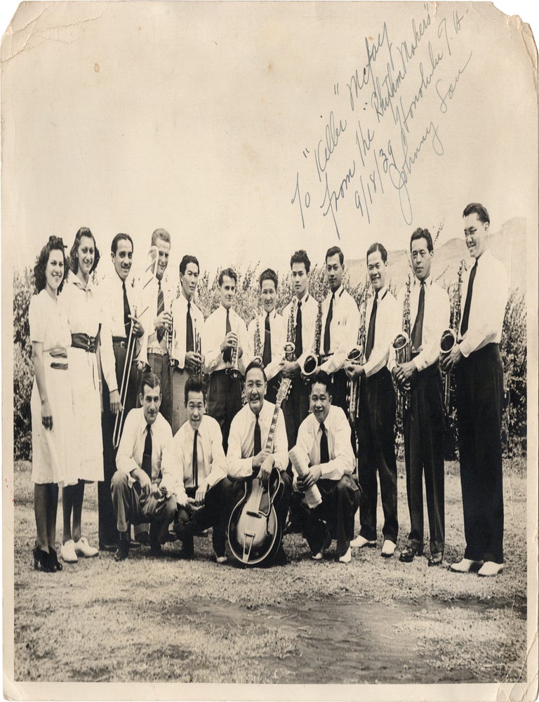 Archive of nearly 150 photographs of jazz, blues, and popular music performers, including 50 INSCRIBED photographs, as well as a handful of personal photographs, belonging to jazz drummer and bandleader "Monk" McFay, circa 1930s through 1950s