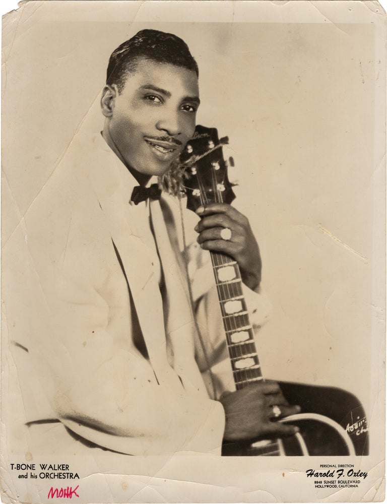 Archive of nearly 150 photographs of jazz, blues, and popular music performers, including 50 INSCRIBED photographs, as well as a handful of personal photographs, belonging to jazz drummer and bandleader "Monk" McFay, circa 1930s through 1950s