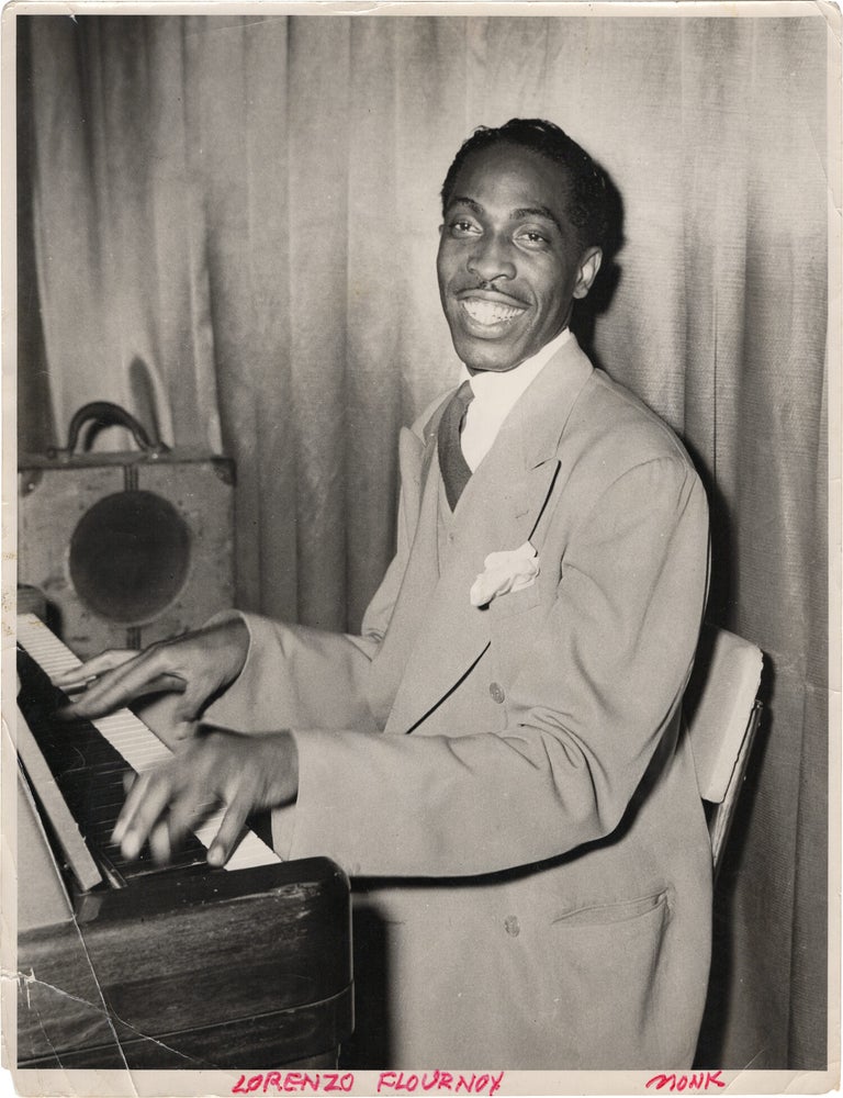 Archive of nearly 150 photographs of jazz, blues, and popular music performers, including 50 INSCRIBED photographs, as well as a handful of personal photographs, belonging to jazz drummer and bandleader "Monk" McFay, circa 1930s through 1950s