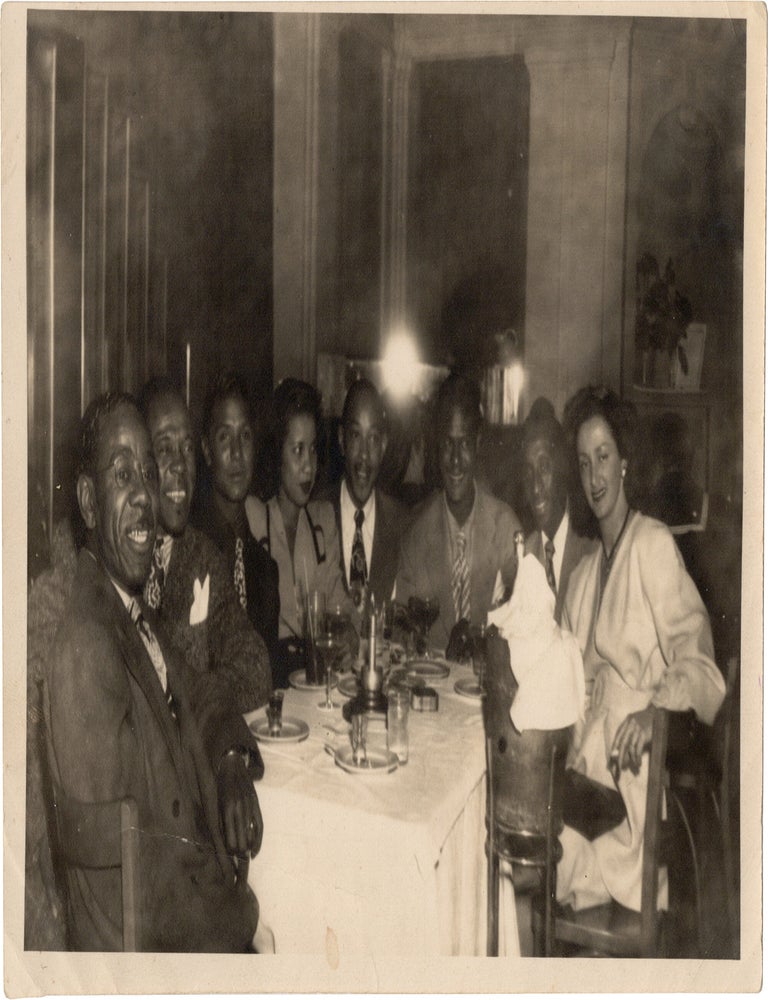 Archive of nearly 150 photographs of jazz, blues, and popular music performers, including 50 INSCRIBED photographs, as well as a handful of personal photographs, belonging to jazz drummer and bandleader "Monk" McFay, circa 1930s through 1950s