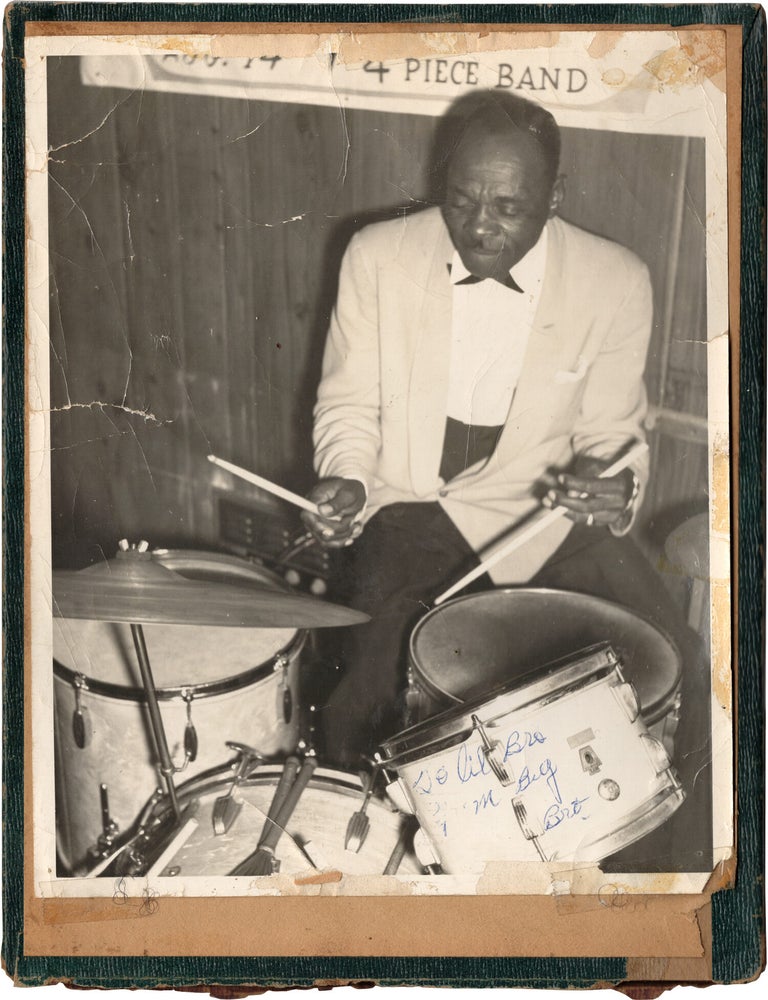Archive of nearly 150 photographs of jazz, blues, and popular music performers, including 50 INSCRIBED photographs, as well as a handful of personal photographs, belonging to jazz drummer and bandleader "Monk" McFay, circa 1930s through 1950s