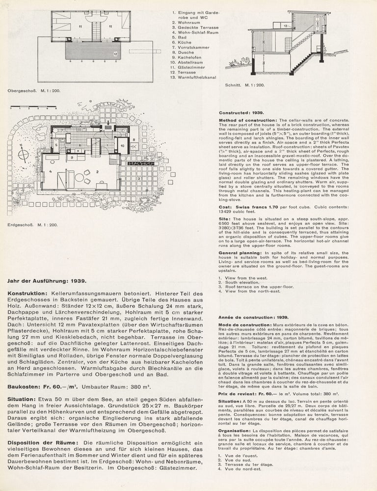 Moderne Schweizer Architektur / Architecture Moderne Suisse / Modern Swiss Architecture