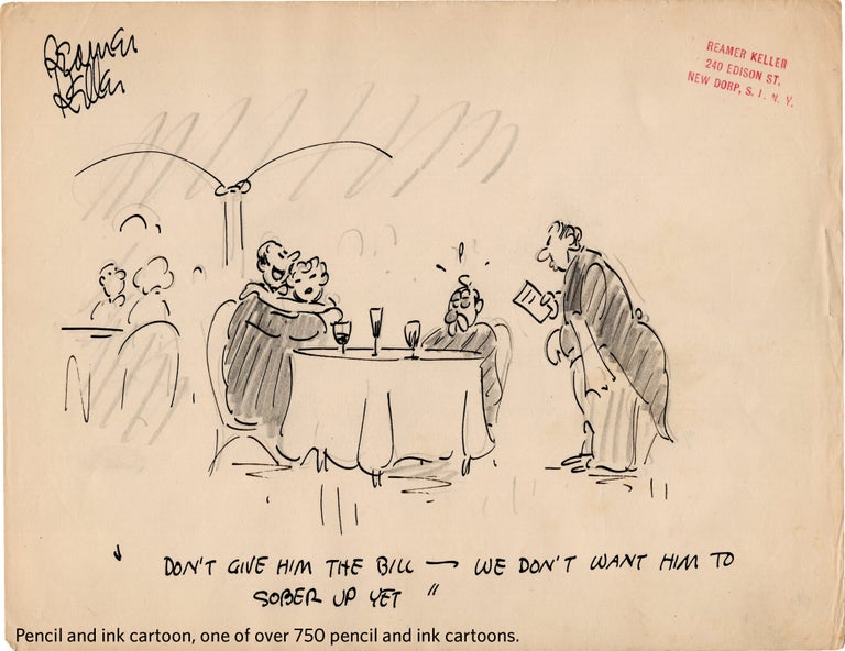 Substantial archive of cartoon artwork by American comics artist Reamer Keller