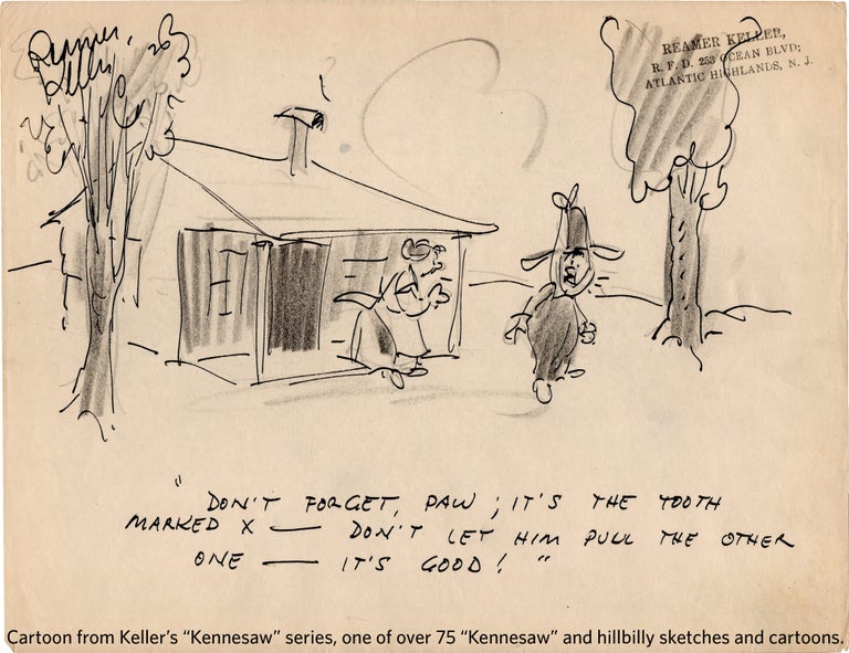 Substantial archive of cartoon artwork by American comics artist Reamer Keller
