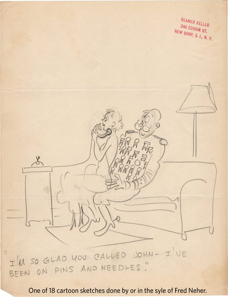 Substantial archive of cartoon artwork by American comics artist Reamer Keller