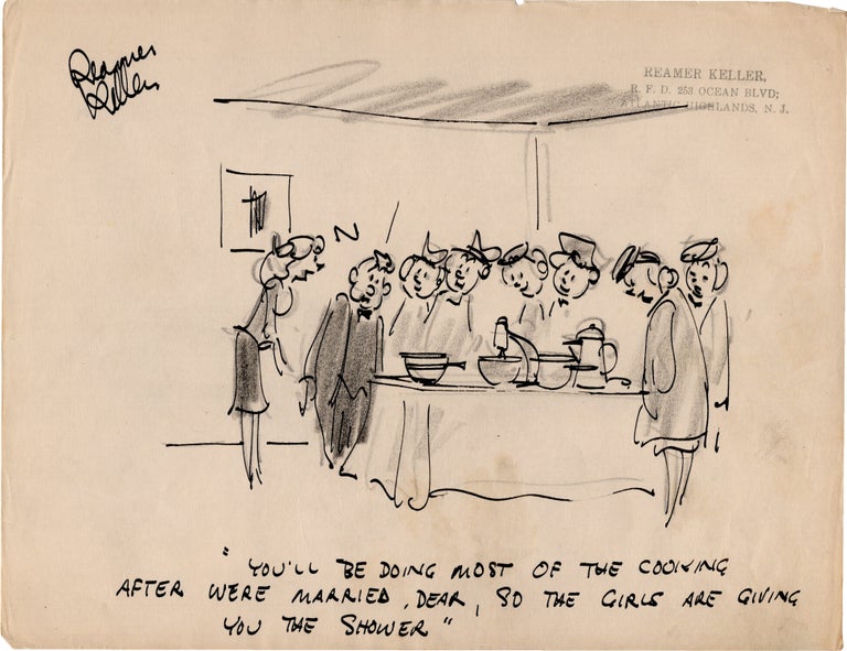 Substantial archive of cartoon artwork by American comics artist Reamer Keller